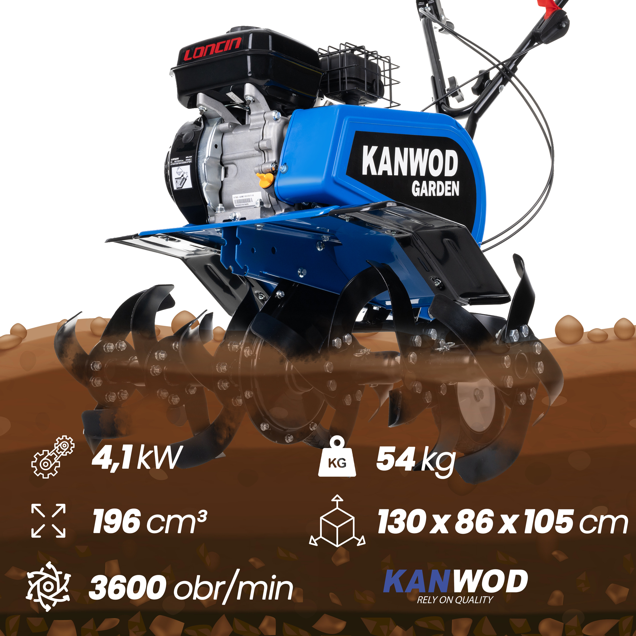 Wszechstronna glebogryzarka spalinowa do przygotowania gleby