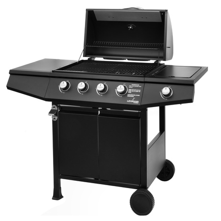 Grill gazowy ogrodowy żeliwny Lehmann Ohio Black  ruszt 4+1 