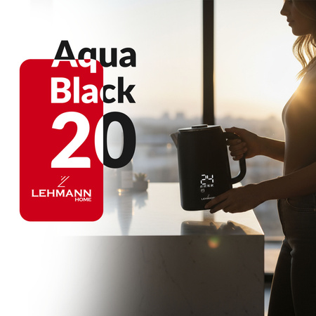 Czajnik elektryczny satynowy Aqua Black 20 (1,7L, 1500W) Lehmann