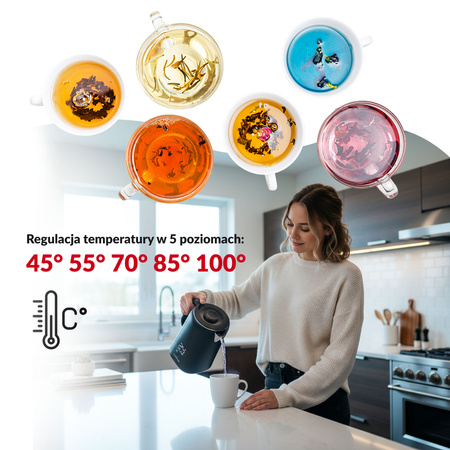 Czajnik elektryczny satynowy Aqua Black 20 (1,7L, 1500W) Lehmann