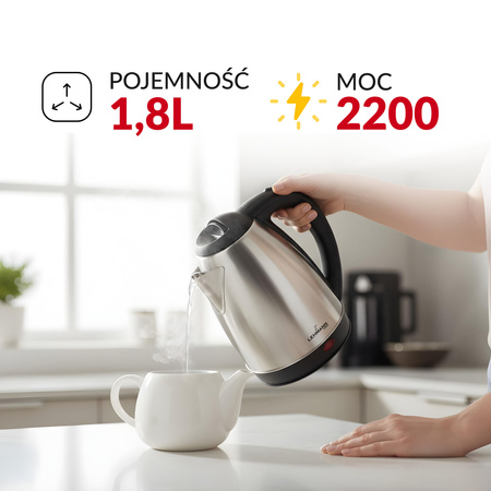 Czajnik elektryczny stalowy Aqua Steel 10 (1,8L, 2200W) Lehmann