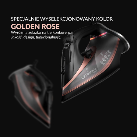 Żelazko parowe ceramiczne Strokkur Golden Rose 3000W