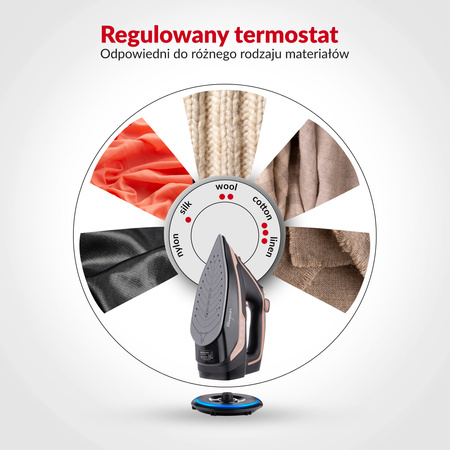 Żelazko bezprzewodowe parowe Pargo Golden Rose 3000W