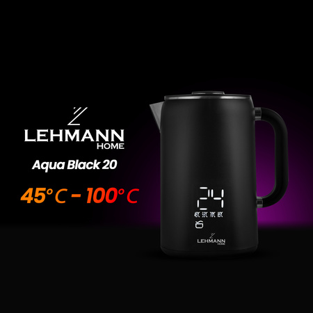 Czajnik elektryczny satynowy Aqua Black 20 (1,7L, 1500W) Lehmann