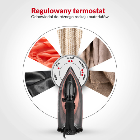 Żelazko parowe ceramiczne Strokkur Golden Rose 3000W