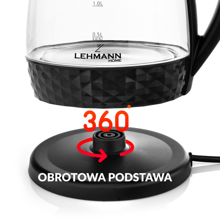 Czajnik elektryczny szklany Aqua Glass 30 (2L, 2200W) Lehmann