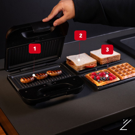 Opiekacz do kanapek Toast 1200 (800W, 3W1) Lehmann