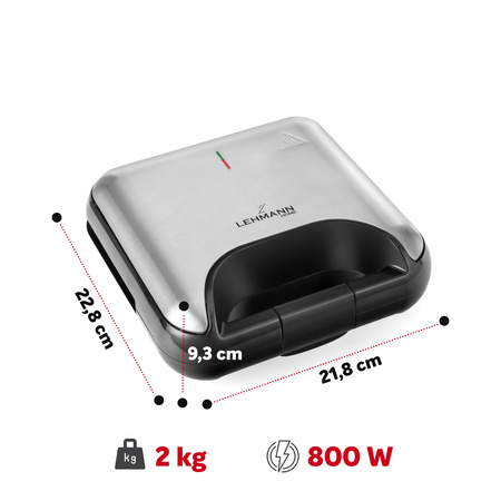 Opiekacz do kanapek Toast 1200 (800W, 3W1) Lehmann