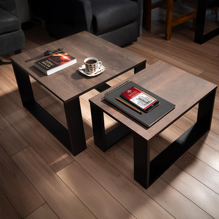 Stolik kawowy 2 szt Dąb Brown