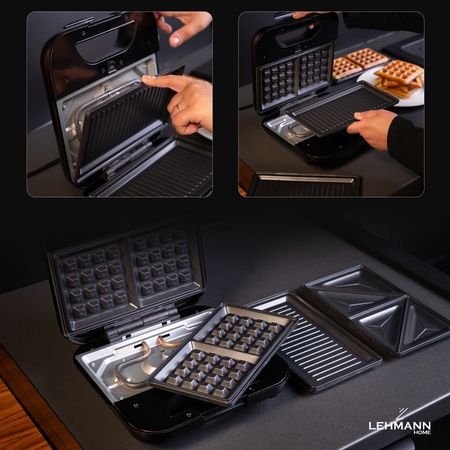 Opiekacz do kanapek Toast 1200 (800W, 3W1) Lehmann
