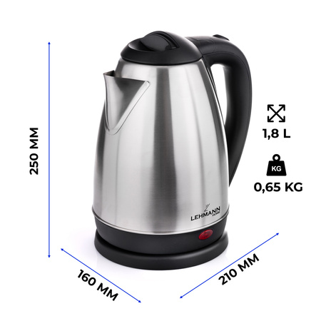 Czajnik elektryczny stalowy Aqua Steel 10 (1,8L, 2200W) Lehmann