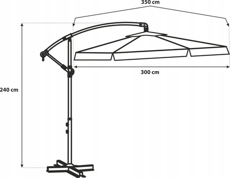 Parasol ogrodowy słoneczny Lehmann Vihma 350 cm 