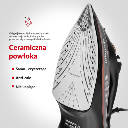 Żelazko parowe ceramiczne Strokkur Golden Rose 3000W