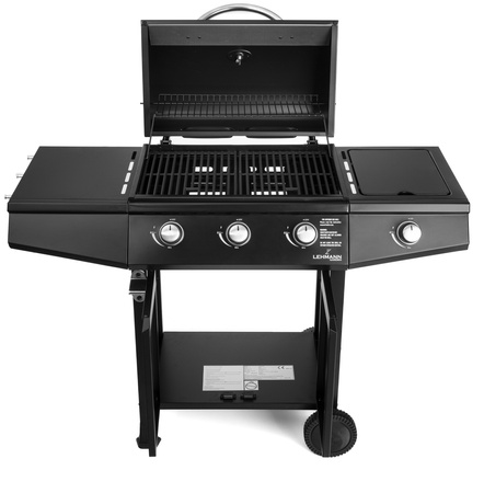 Grill gazowy ogrodowy żeliwny Lehmann Texas Black  ruszt 3+1 