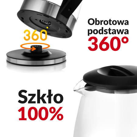 Czajnik elektryczny szklany Aqua Glass 10 (2L, 2200W) Lehmann