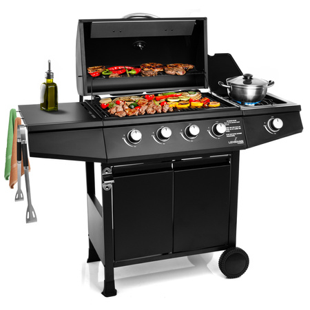 Grill gazowy ogrodowy żeliwny Lehmann Ohio Black  ruszt 4+1 