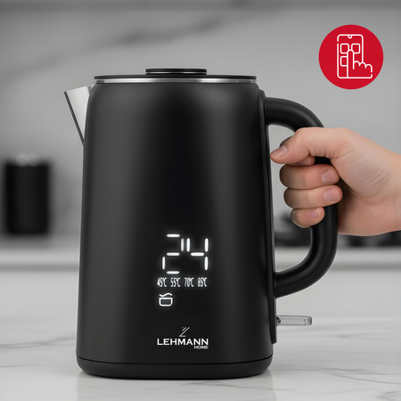 Czajnik elektryczny satynowy Aqua Black 20 (1,7L, 1500W) Lehmann